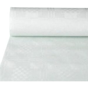 PAPSTAR 12545 Damastgeprägte Papiertücher für Gästezimmer und Esszimmer - weiße Tücher, 50 x 0.80 m