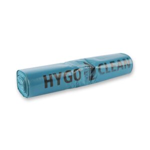 150 Stück Hygoclean Müllsäcke, 70 l, LDPE, blau, für Hausmüll, Abfallbeutel, ideal zum Sortieren von Müll