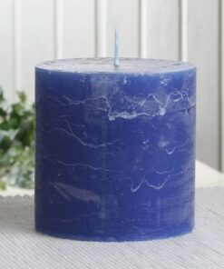 Rustik Stumpenkerze: Blauer Zylinder mit 10 x 10 cm Ø zum Relaxen zu Hause