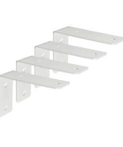 Hochwertige Edelstahl-Regalhalterungen 90° Winkel für Schweberegale - Rechtwinklig - Ideal für Wandmontage (125 x 85 x 4
