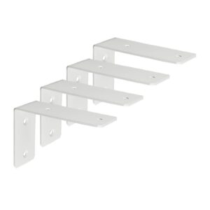 Hochwertige Edelstahl-Regalhalterungen 90° Winkel für Schweberegale - Rechtwinklig - Ideal für Wandmontage (125 x 85 x 4