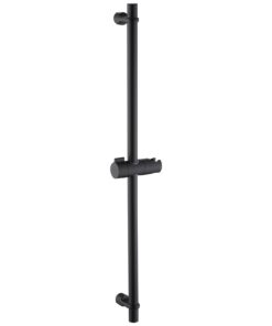 Kelleria Edelstahl Duschstange Schwarz 70cm, 360°Drehbarer Duschkopfhalter, Verstellbare Wandinstallation