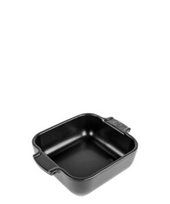 PEUGEOT Quadratische Auflaufform aus Keramik für Küchen - Satinschwarz - 18 cm x 11,4 cm x 5,1 cm - 10 Jahre Garantie -