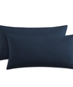 RUIKASI Oeko Tex Kopfkissenbezug 40x80 - Dunkelblau 2er Set