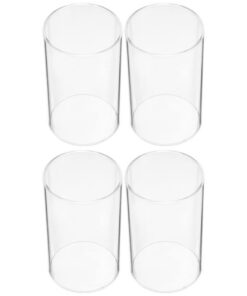 Garneck Windlichtglas ohne Boden 7cm Durchmesser Zuhause Party Ersatzzylinder 4 Stücke 10x7x7cm Transparent