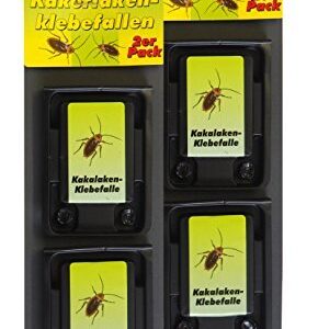 Preisjubel 4 x Kakerlaken-Klebefallen, Ungeziefer-Falle, Insektenfalle - Effektive Kakerlakenbekämpfung für Haus- und Ga