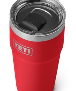 YETI Rambler Stapelbarer Becher Rescue Red für Outdoor-Aktivitäten mit MagSlider Deckel und 20 oz Kapazität