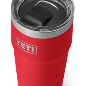 YETI Rambler Stapelbarer Becher Rescue Red für Outdoor-Aktivitäten mit MagSlider Deckel und 20 oz Kapazität