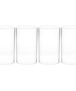 Glaszylinder Kerzenhalterglas für Windlichter Transparent 10X7cm Winddicht 4Pcs Gerade ?rmel Gerade Glaskerzenhalter Ker