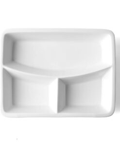 Holst Porzellan Abteilplatte GVP 077 mit 3 Segmenten 23 x 17,5 cm weiß