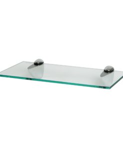 Harbour Housewares Klar 40cm Schwebendes Glas Wandregal - Badezimmer Küche Lagerung mit Silber Klammern