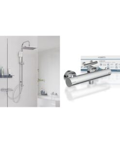 Schütte MALLORCA Duschsäule Regendusche Thermostat Duscharmatur Brausethermostat | Schütte Duschset MALLORCA Duschsäule