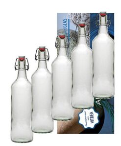 Vitrea Bügelflaschen 12er Set 1L Glasflaschen mit Bügelverschluss zum Selbstbefüllen