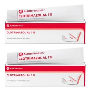 CLOTRIMAZOL AL 1% Creme Doppelpackung (2x 50g) für Haare und Haut bei Behandlungen von Pilzbefallen und jüngeren Erwachs