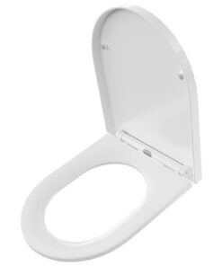 CECIPA Toilettendeckel mit Absenkautomatik, WC Sitz D Form, Soft Close Funktion, Klobrille Quick Release, Familien Toile