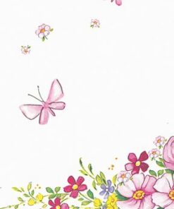 Mitteldecken Cute Flowers – Hübsche Blumen/FRÜHLING/Schmetterlinge Airlaid 80x80cm
