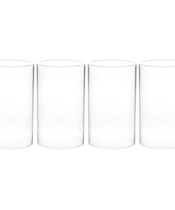 HOMSFOU Winddichte Glaszylinder Für Kerzenhalter - 4 Stücke, 8x10cm, ideal für Zuhause, Hochzeit und Wohnzimmer Dekorati