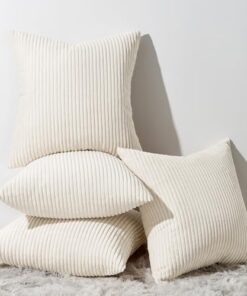 Topfinel Kordsamt Kissenbezug 60x60 cm Dekokissenbezug für Sofa und Schlafzimmer Kinder flauschig Kissenhülle Farbverlau