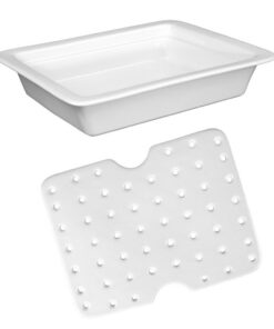 Holst Porzellan Fritaten-GN-Abtropfset 2-tlg. GN 1/2 65 mm Weiß 26,5 x 32,5 x 6,5 cm