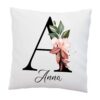 LIEBTASTISCH Personalisiertes Blumen-Kissen - mit Ihrem Namen - Deko Kissen für Ihr Zuhause - Weiß 40x40 (mit Kissen)