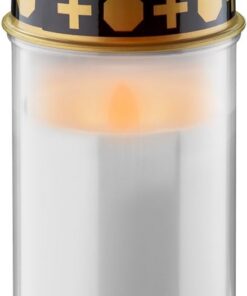 Goobay LED Grablicht mit Batterie, Grabkerzen Outdoor für Friedhöfe, ewiges Licht, Weiß, 2x AA Batteriebetrieb (nicht im