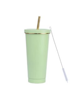 HUIEYE Hellgrün BPA Freier Isolierte Thermobecher 750ml/25oz Mit Strohhalm Und Deckel FüR Kaffee To Go Warmes Und Eiskal