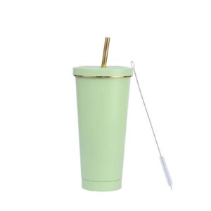 HUIEYE Hellgrün BPA Freier Isolierte Thermobecher 750ml/25oz Mit Strohhalm Und Deckel FüR Kaffee To Go Warmes Und Eiskal