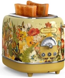 Hazel Quinn Retro 2 Scheiben Toaster Edelstahl Vintage 6 Bräunungsstufen 815 Watt