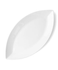 Holst Porzellan Oval Schiffchen Platte BAT 003 weiß 44,5 x 23 x 3 cm Premium Porzellan Servierplatte