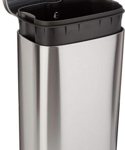 Amazon Basics 7.9 gallons Sanft Schließend Mülleimer Deckel Rechteckig für Küche Satiniertes Nickel Amazon Basics 30 l