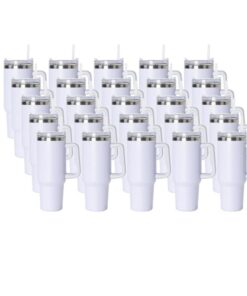 25 Pack 40oz Sublimation Handle Blank Edelstahlgefäss für Jedenheit (25, Sublimation) 25 Pack 40oz Sublimable Handlbar