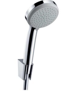 Hansgrohe Croma 100 Duschkopf inkl. Duschkopfhalter - 4 Strahlarten - Chrom -Comforttrocknung-Funktion-350x150mm