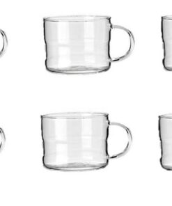 6 Mundgeblasene Glasbecher für Glühwein und Grog, 200ml mit Henkel und warme Wintergetränke genießen