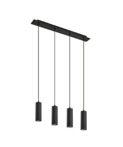 Lindby Esstisch Pendelleuchte, Hängeleuchte Metall schwarz für Esszimmer und Küche mit 4x GU10 Insert ohne Leuchtmittel