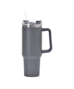 HSSOPA 40oz Doppelwandiger Edelstahl Kaffeebecher mit Strohhalm und Henkel,Vakuumthermobecher für Heißkalte Getränke (Gr