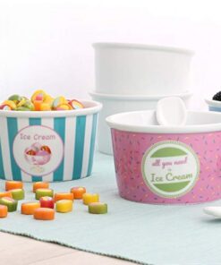 Holst Porzellan Eisbecher Gelateria ES 302 6-tlg. SET mit Eislöffel Weiß