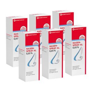 NASENSPRAY AL 0,05% - Nasennebenhohle Entschlackung + Linderung von Nasenstiche + Alltagsverwendung 6x 10ml