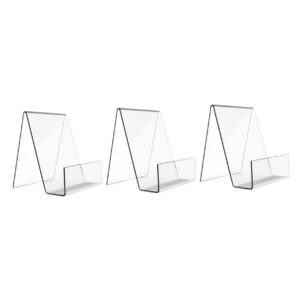 FOYTOKI 3 Stück Acryl Buchständer Transparent für Vielseitige Verwendung zu Hause im Büro und Schule Leicht Reinigbar un