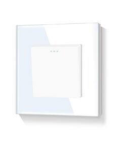 1 Fach Glasrahmen Lichtschalter Ein Aus Knopf Schalter Weiß 110-250V 86mm 2 Tasten Lichtschalter Wandschalter Weiß 110