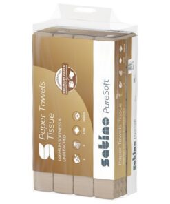 Satino PureSoft Papierhandtücher - weich, robust und umweltschonend - |750 Blatt 2-lagig, 20,6 x 24cm - recyceltes Karto