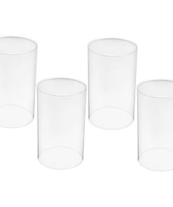 Garneck Transparente Glas-Kerzenhüllen Zylindrisch WohnQM-Hitzebeständig Einfach Reinigbar Dekoration