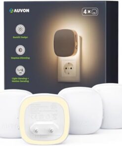 AUVON Nachtlicht mit Bewegungssensor, 4er Pack dimmbar warmweiß 1-50 lm 8 Helligkeitsstufen