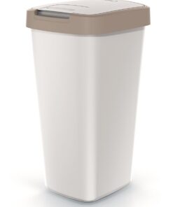 BirnePower Aschgrauer Biomülleimer 12L mit Deckel für Haus und Garten
