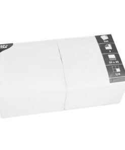 Papstar 1 Karton 4x250 weiße Servietten, 3-lagig 1/4-Falz, 33 cm x 33 cm - Hochwertige Servietten für Haus und Hotel - 1