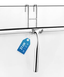 Ecooe Edelstahl Duschwischer verlängert 31cm ohne Bohren für Badezimmer Silikon Ersatzlippe Glasreinigung