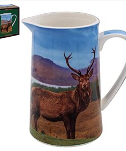 The Leonardo Collection Milchkännchen Hirsch-Design weiß mit braun Porzellan kräutergedeckt