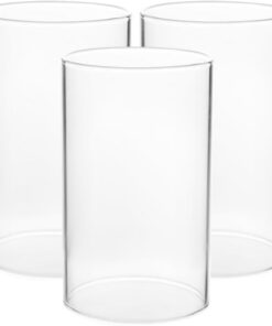 IMIKEYA Transparente Windlicht Gläser Zylinder ohne Boden 6 cm Durchmesser - 3er Set für innen und draußen - 15 cm Höhe