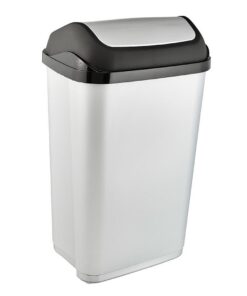 Keeper Mülleimer mit Schwingdeckel, 50 l, Suiseitousu, Silber