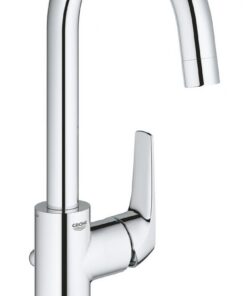 GROHE Start Flow Waschtis Charmatur hoch wassersparend Wasserhahn chrom 31cm Badarmatur Zugstangen Ablauf einfache Insta
