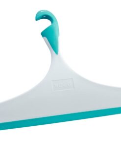 WENKO Badezimmerwischer XXL - Universalwischer für Bad und Dusche, Kunststoff (TPR), Hellblau, blau/weiß